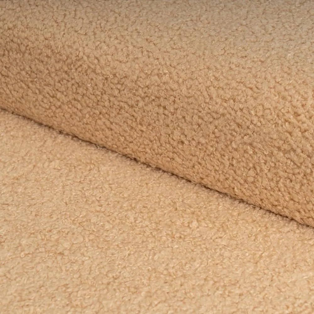Jasnobrązowy puf z materiału bouclé Folding – Casa Selección