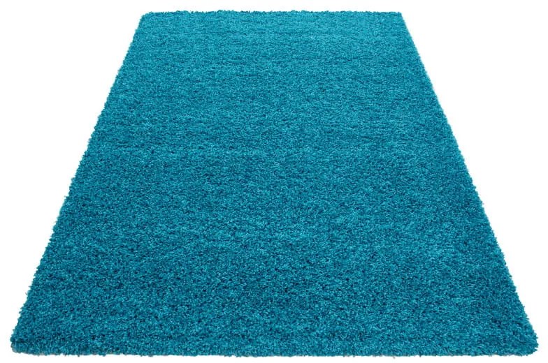 Dywan shaggy jednokolorowy turkusowy 160 cm x 230 cm