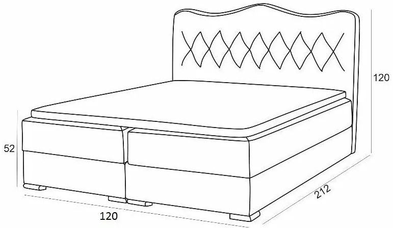 Łóżko dwuosobowe z ozdobnym zagłówkiem 120x200 B7-B66
