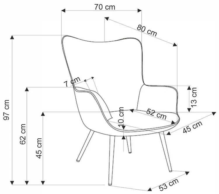 Popielaty tapicerowany fotel uszak K2-S08