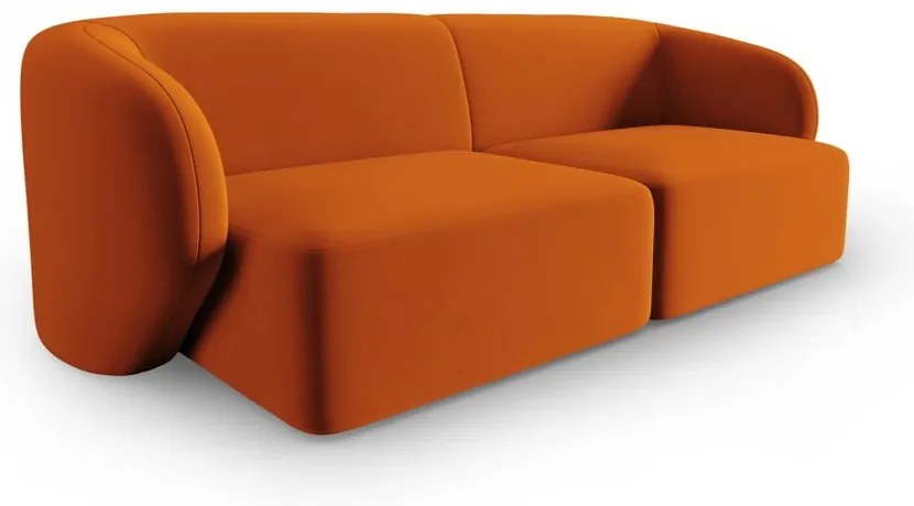 Aksamitna sofa w kolorze terakoty 188 cm Paolo – Milo Casa