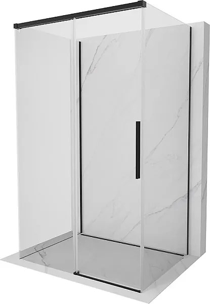 Mexen Rox-3S kabina prysznicowa 3-ścienna rozsuwana 150 x 70 cm, transparent, czarna - 8C2-150-070-70-00-3S