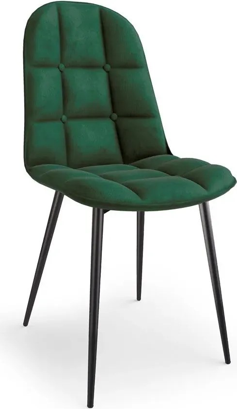 Zielone stylowe tapicerowane krzesło pikowane N9-E99