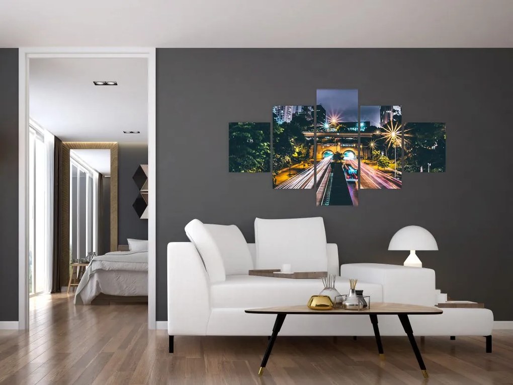 Obraz miasta nocą (125x70 cm)