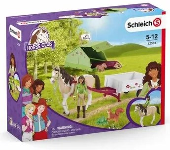 Schleich 42533 Sarah z konikiem i zwierzątkami biwakują, 24,5 x 19 x 6,6 cm