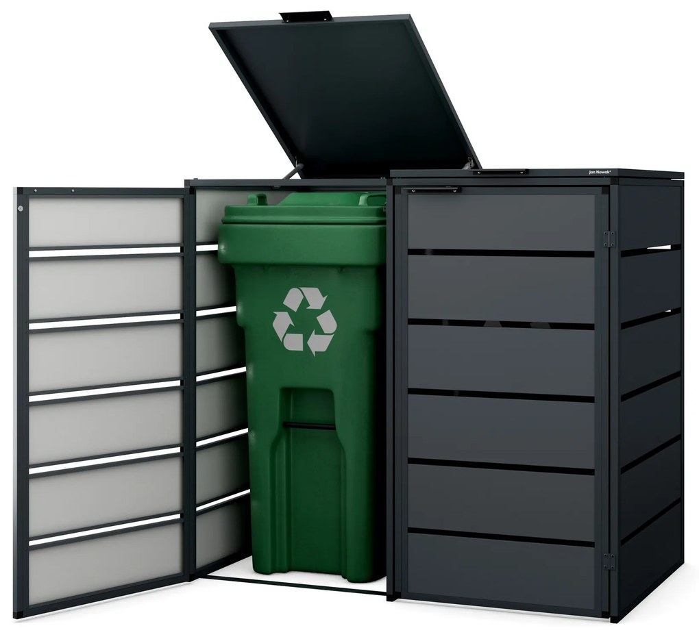 Zabudowa śmietnikowa 240L dwukomorowa, antracyt