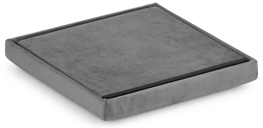 Szara składana pufa FURELA VELVET dł. 38 x 38 x 38 cm
