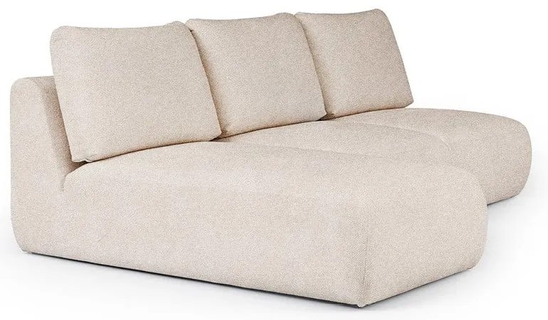 Kremowy narożnik z materiału bouclé (lewostronny/z szezlongiem) Mirel – Rodier
