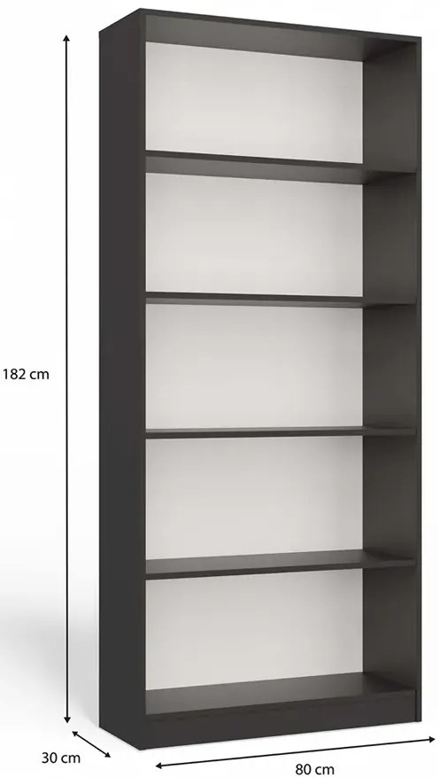 Regał otwarty antracytowy 80 cm - Fawios 4X