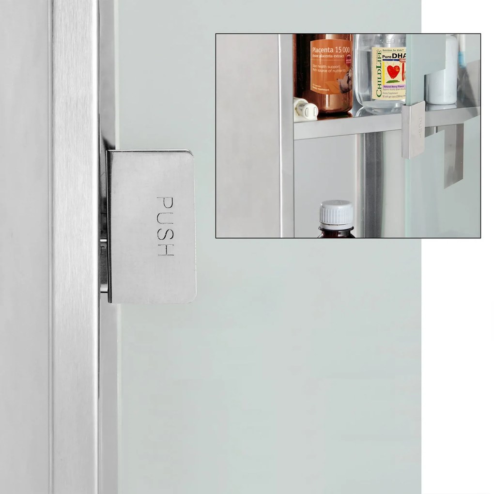 Apteczka SAVE, 25x12x48,5cm, srebrna Monzana