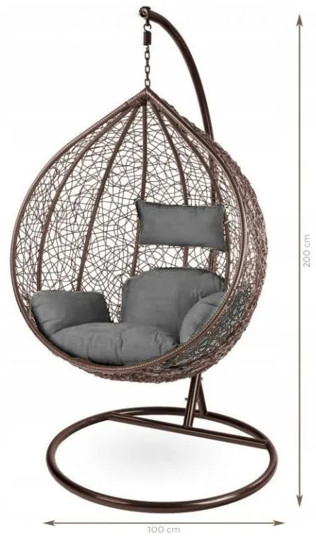 Brązowe wiszące krzesło KOKON