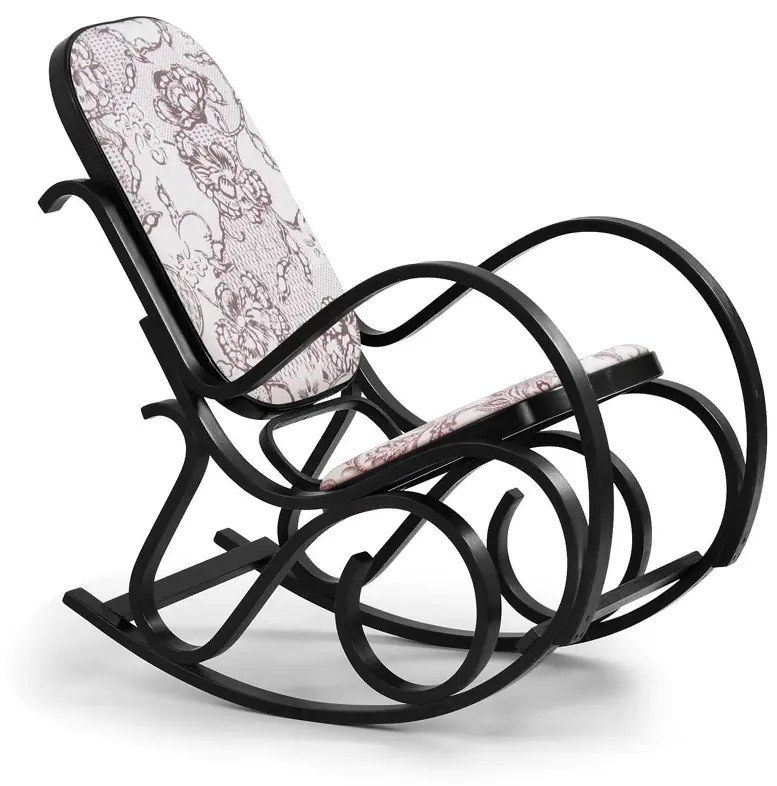 Drewniany fotel bujany w kolorze Wenge - Patma