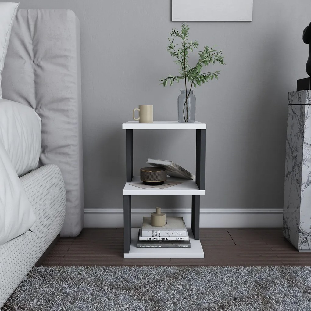 Stolik nocny Carter White Anthracite