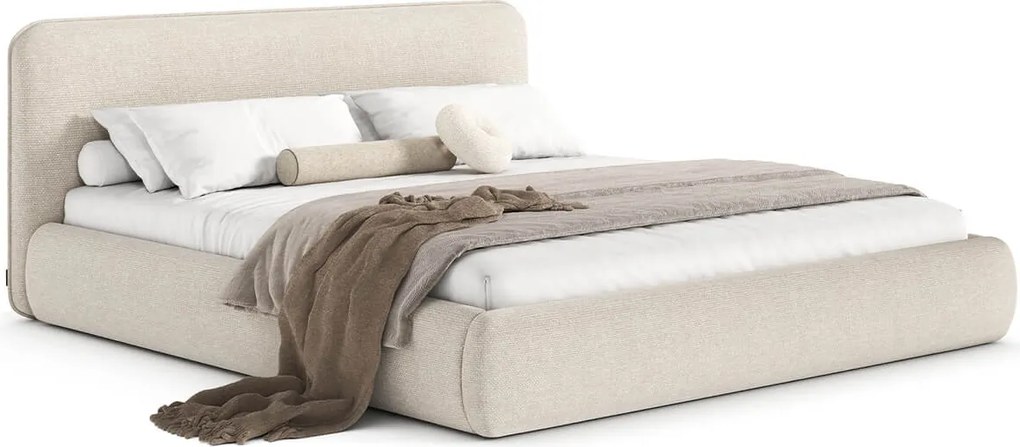 Łóżko Odette 160x200, tkanina STORM 02, stelaż metalowy