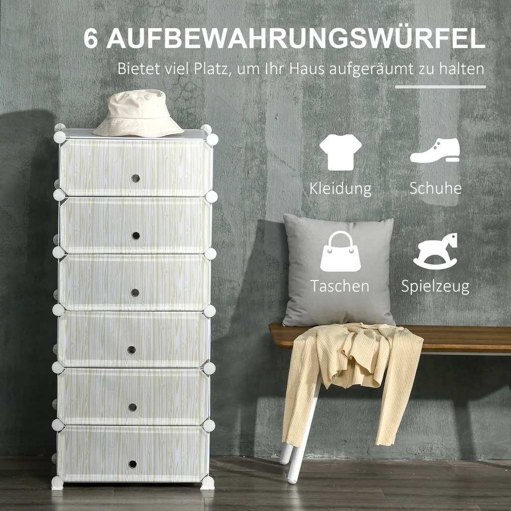 HOMCOM Modułowy System Regałów na 12 par butów, 49 cm x 36,5 cm x 108 cm, Biały