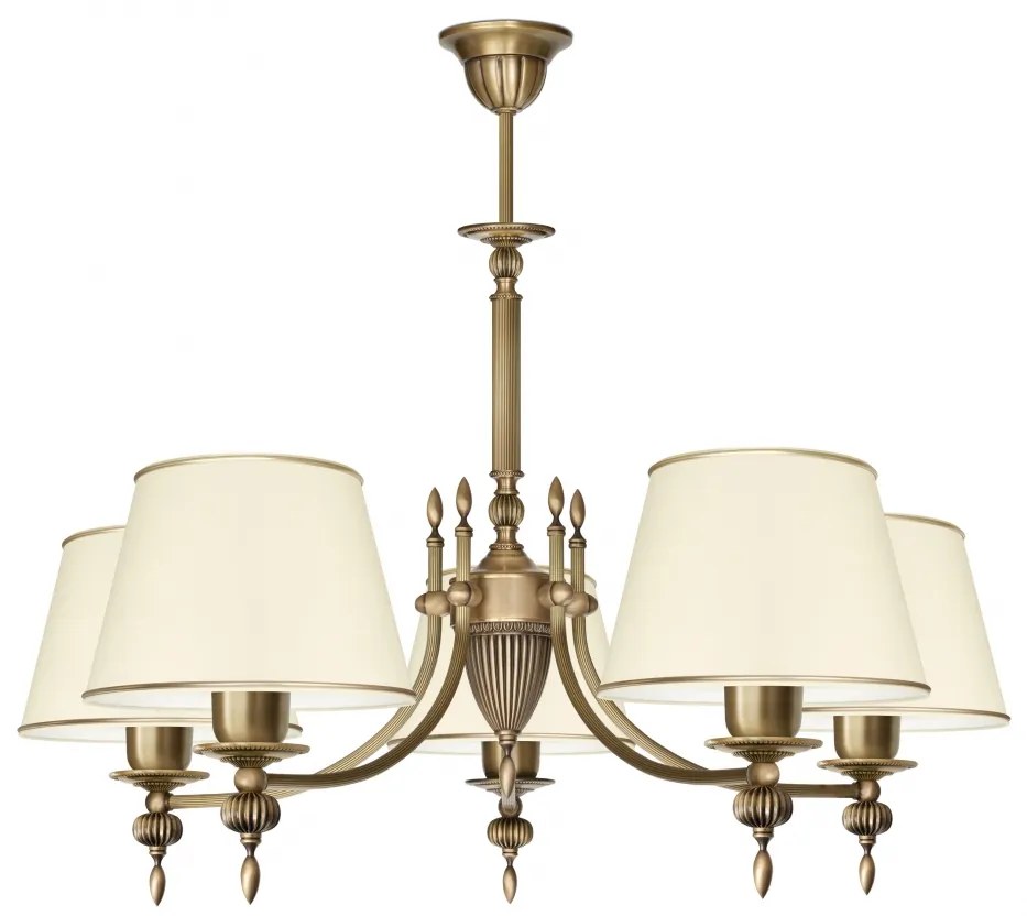 Żyrandol mosiężny z abażurami A-S5