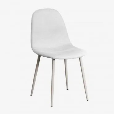 Zestaw 4 Krzeseł Jadalnianych Glamm Szary Kret & Tkaniny Distressed White & Tela - Sklum