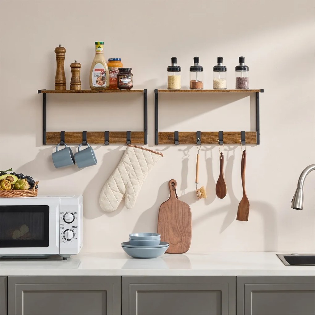 Zestaw półek ściennych E1083 OLW, stare drewno, 2szt.