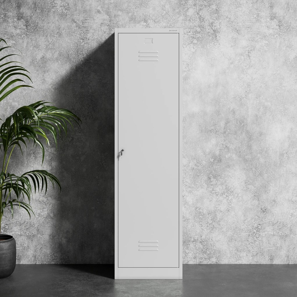 Szafa gospodarcza metalowa wąska szara, 500x1850x500 mm: AGNES