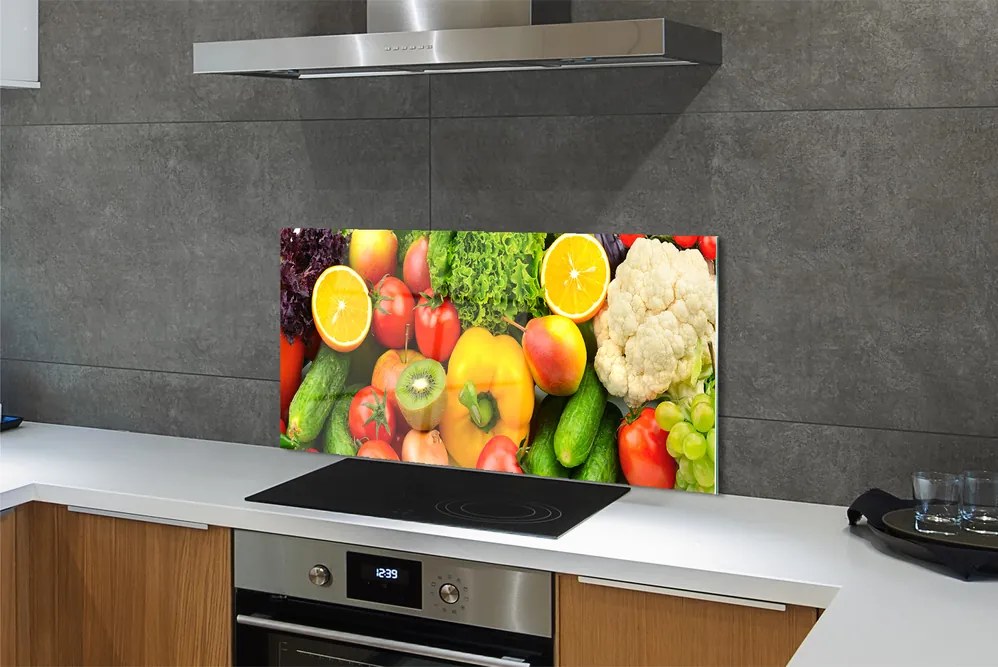 Szklany Panel Zielona Kompozycja Warzywna