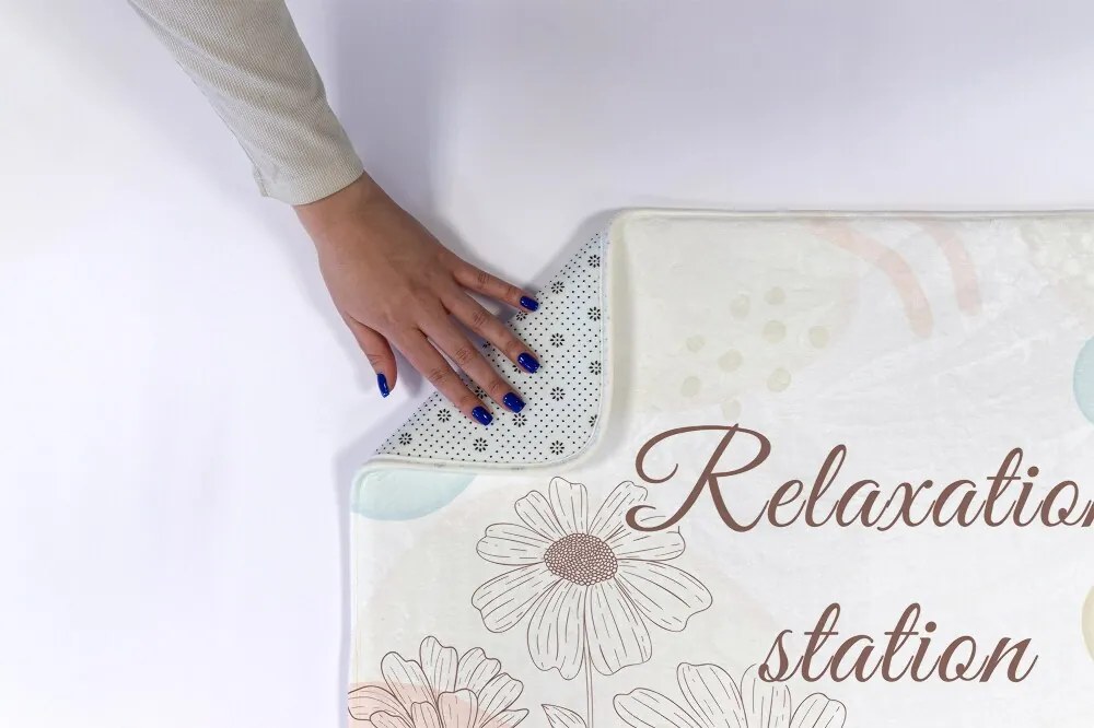 Dywanik do łazienki Dywanik do łazienki Line Art Kwiecisty