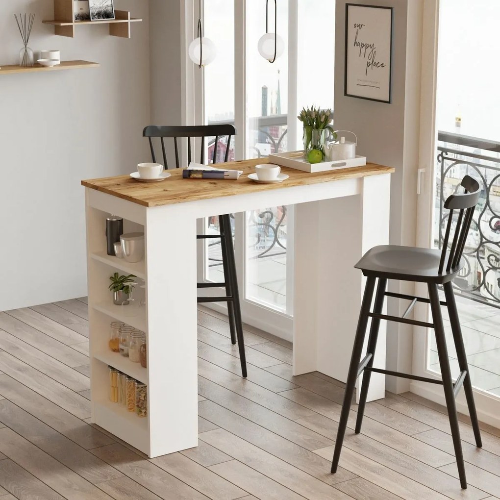 Stół barowy Lux White and Atlantic Pine