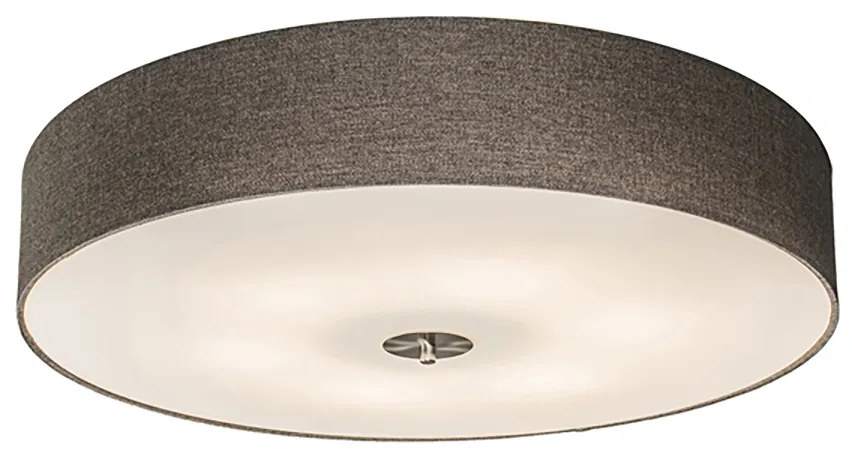 Inteligentny Plafon / Lampy sufitowe taupe 70 cm w komplecie z 6 żarówkami WiFi A60 - Drum Jute Nowoczesny Oswietlenie wewnetrzne
