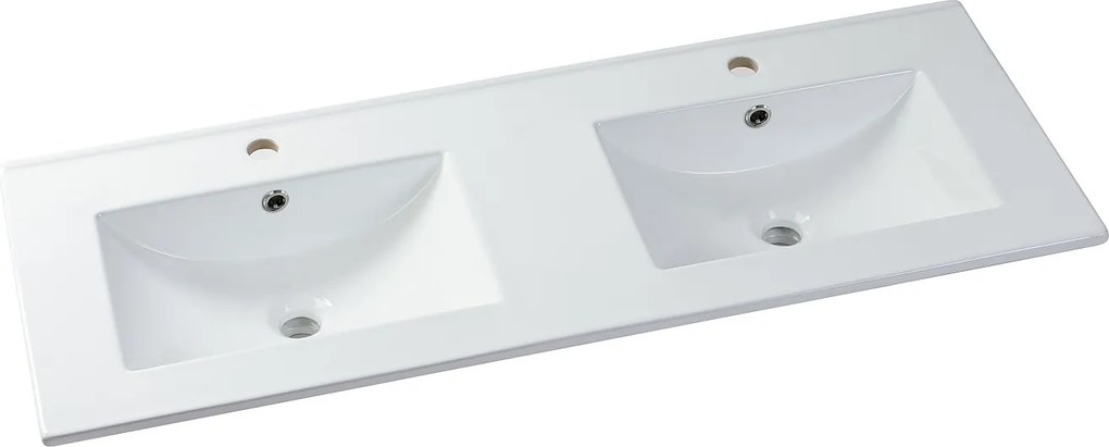 Prostokątna biała umywalka ceramiczna - 122 x 46,5 cm - MOTIAC