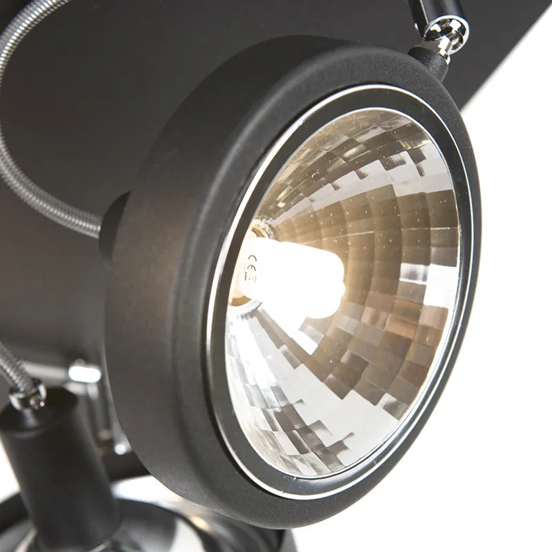 Designerski reflektor czarny 4-światłowy regulowany - Nox