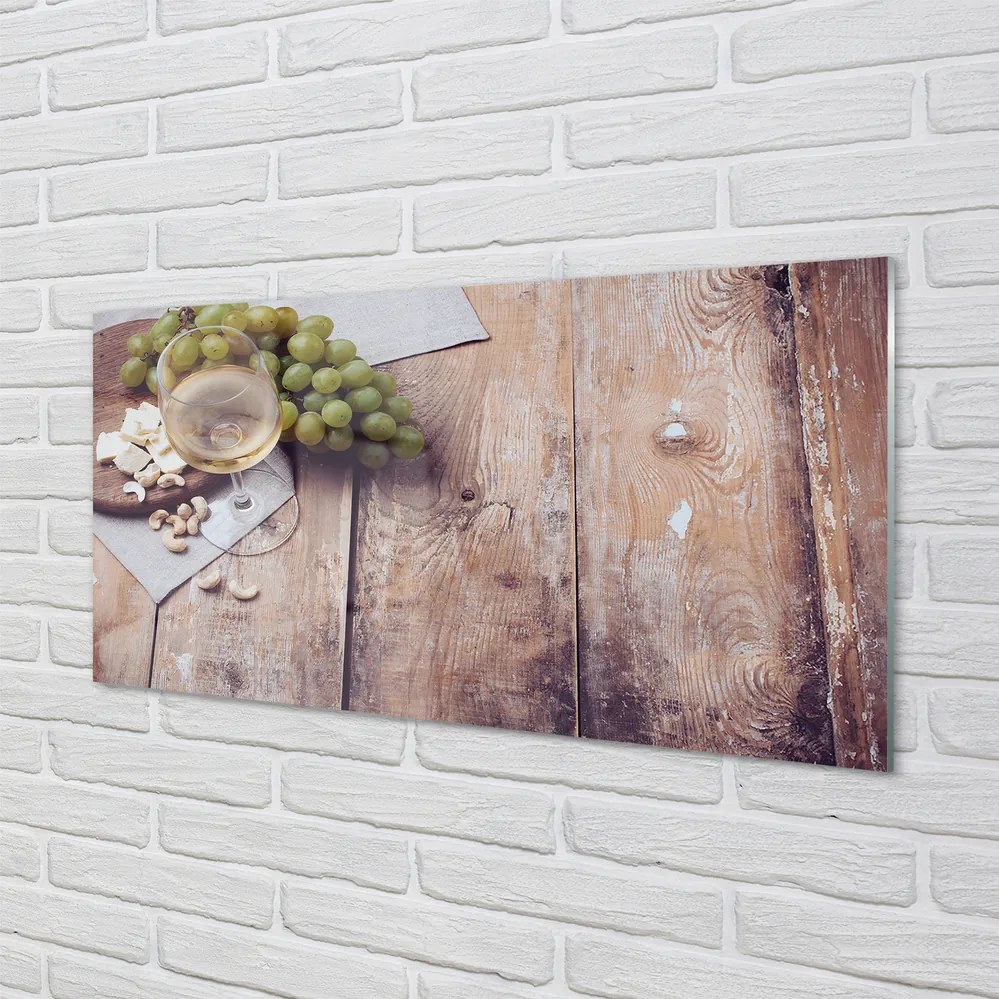 Szklany Panel Przekąski i Czerwone Wino