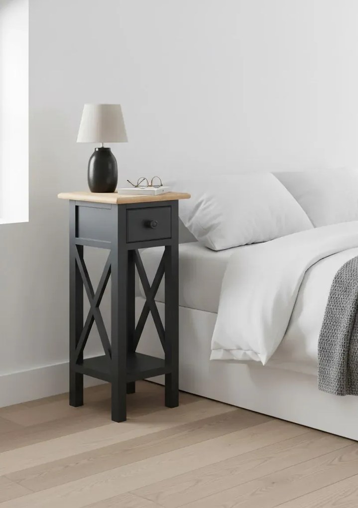 Czarny stolik boczny do salonu H7-B50