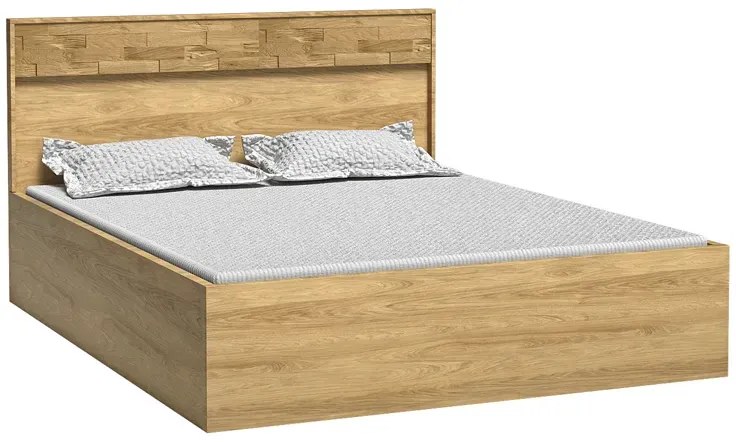 Podwójne łóżko 160x200 hikora naturalna - Acorus 11X
