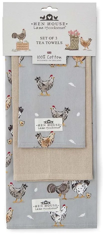 Bawełniane ścierki zestaw 3 szt. 45x65 cm Hen House – Cooksmart ®