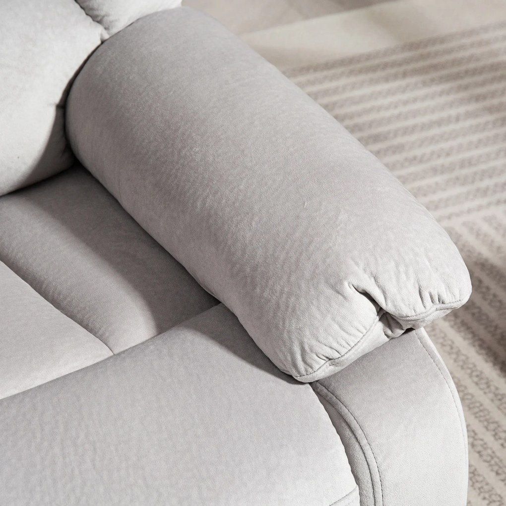 HOMCOM Fotel z Podnośnikiem z Funkcją Masażu, 90x93x110cm, Jasnoszary