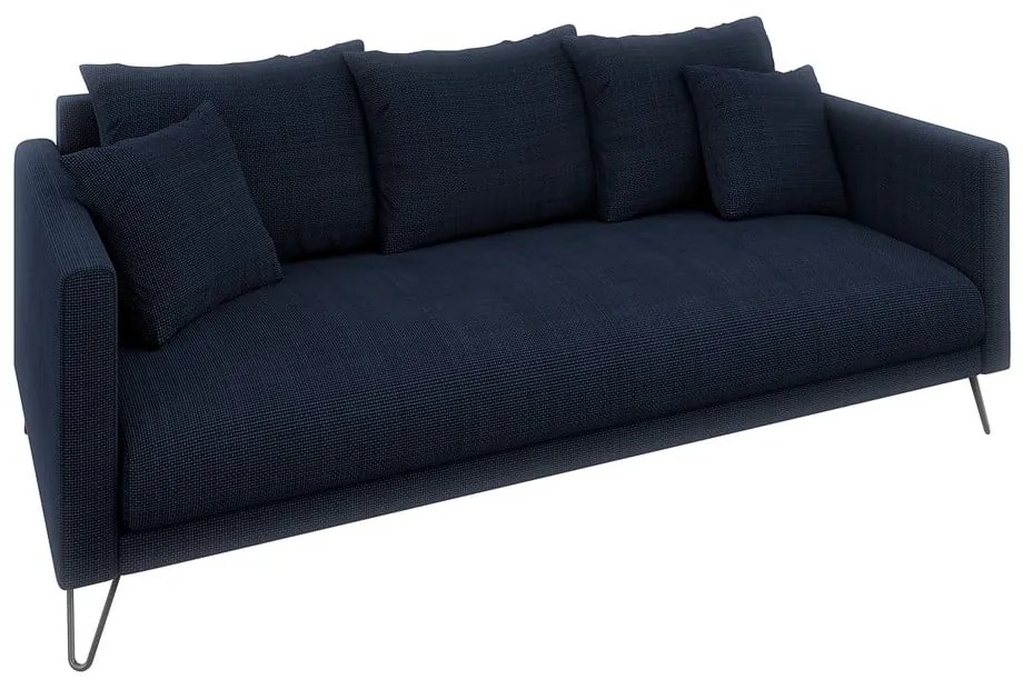 Ciemnoniebieska sofa z tkaniny szenilowej 200 cm Freya – Ropez
