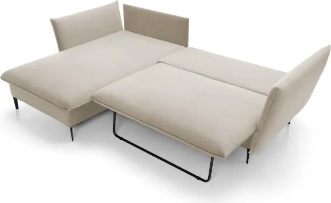 Narożnik GLOSS Lewostronny z funkcją spania, zestaw z poduszkami wolnostojący tkanina RIVIERA 38 Zielony WERSAL