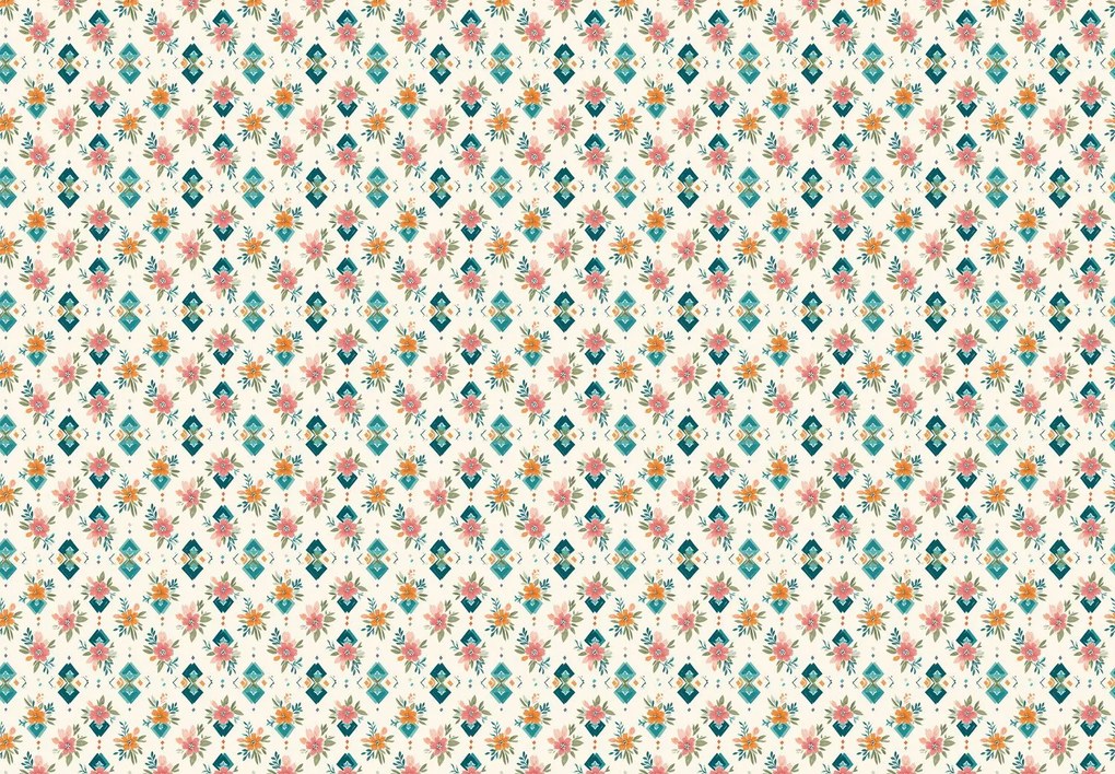 Fototapeta - Wzór z kwiatami I. (196x136 cm)