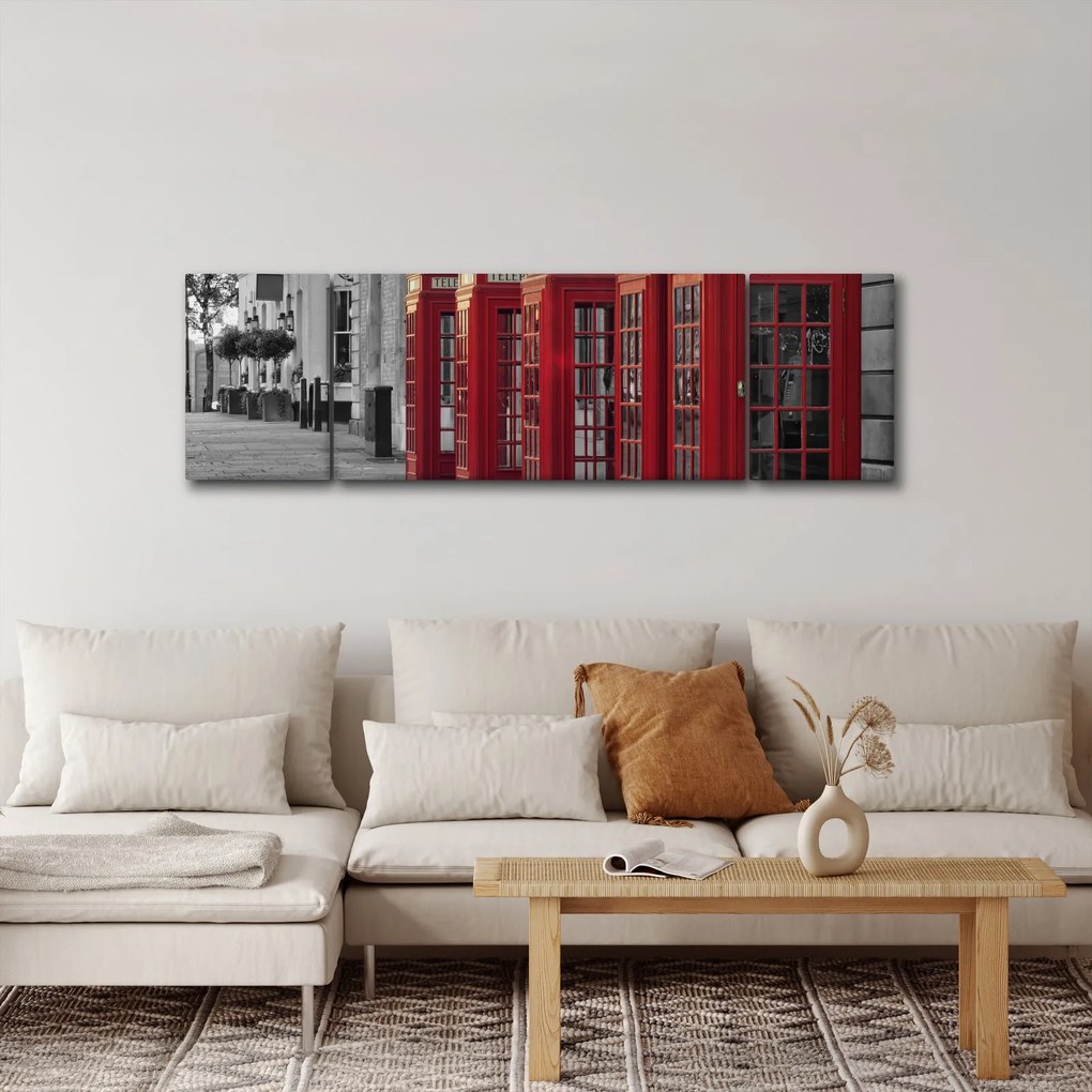 Obraz - Budki telefoniczne w Londynie (170x50 cm)