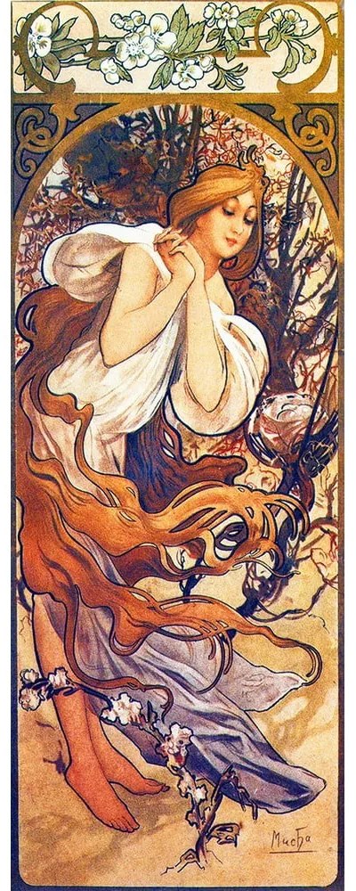Reprodukcja obrazu Alfonsa Muchy Spring – Fedkolor, 30x80 cm