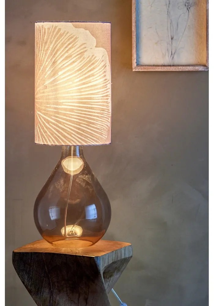 Brązowa lampa stołowa z tekstylnym kloszem (wysokość 65 cm) Leni – Bloomingville