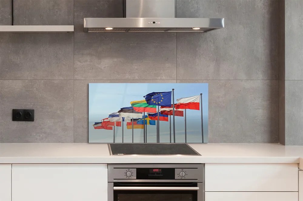 Panel szklany do Kuchni Morze Narodowych Flag