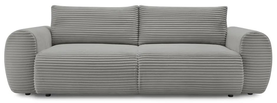 Ciemnoszara sztruksowa rozkładana sofa 257 cm Lucien – Bobochic Paris