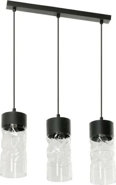 Szklana potrójna lampa wisząca nad stół - 3X EX501 M9-Z70
