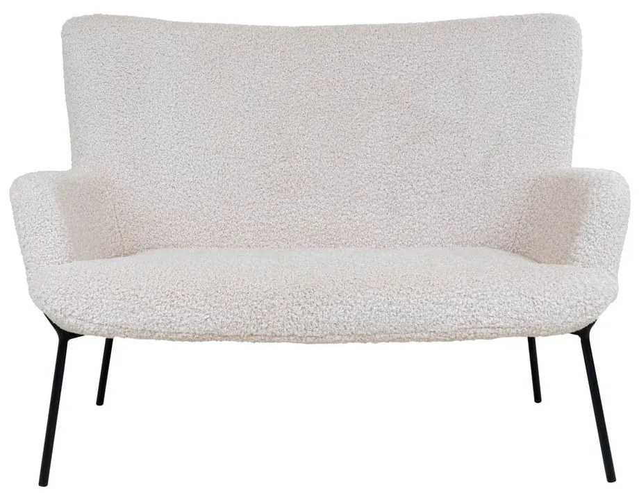 Biała sofa z materiału bouclé 128 cm Glasgow – House Nordic