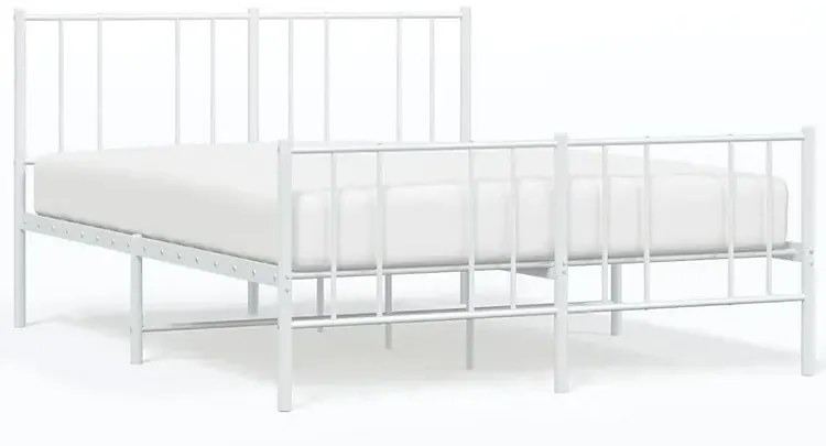 Białe pojedyncze łóżko metalowe 90x200 cm - Quzi