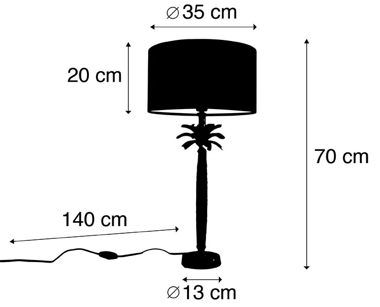 Lampa stołowa art deco brązowa z abażurem brązowym 35 cm - Areka ArtDeco Oswietlenie wewnetrzne