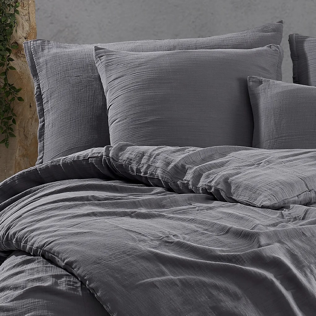 4Home Pościel muślinowa Steel, 220 x 200 cm, 2 szt. 70 x 90 cm