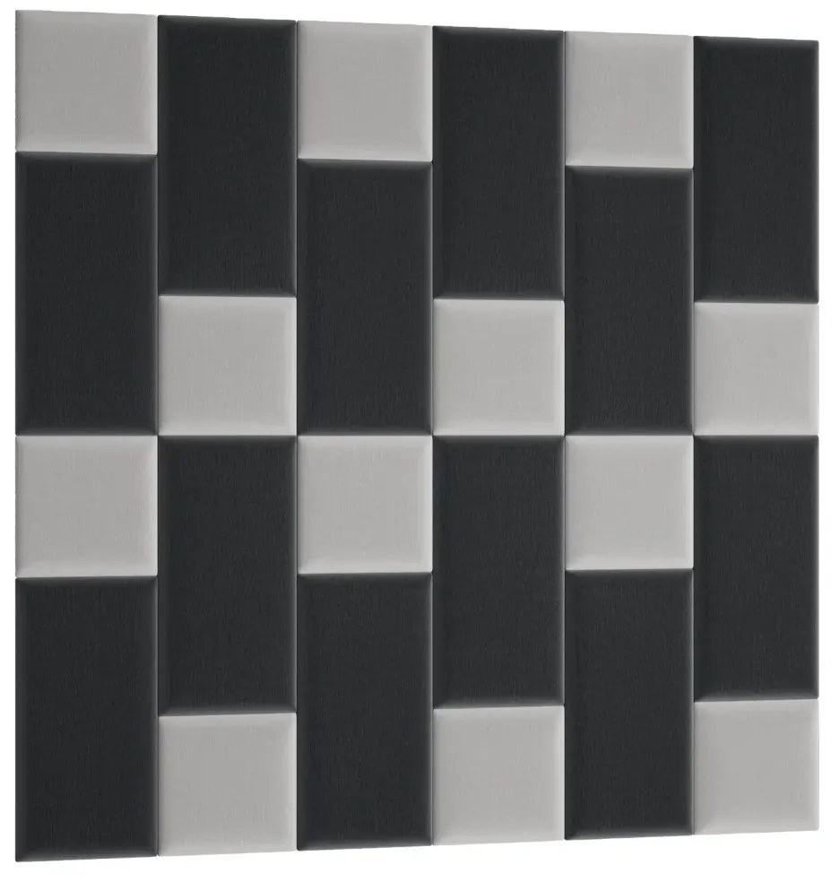 Zestaw 24 paneli tapicerowanych QUADRATTA 180x180 jasnoszary/ciemnoszary ELTAP