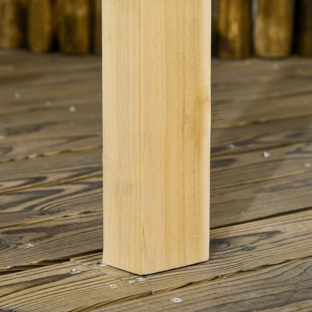 Outsunny Ławka Huśtawka z Pergolą 2 Osoby - Regulowana Wysokość, Solidne Drewno, 2,21x1,4x1,96m - Ogrodowy Azyl