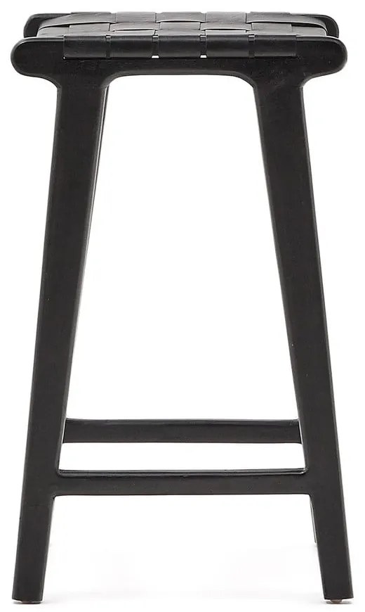 Czarny hoker z litego drewna mahoniowego Calixta – Kave Home